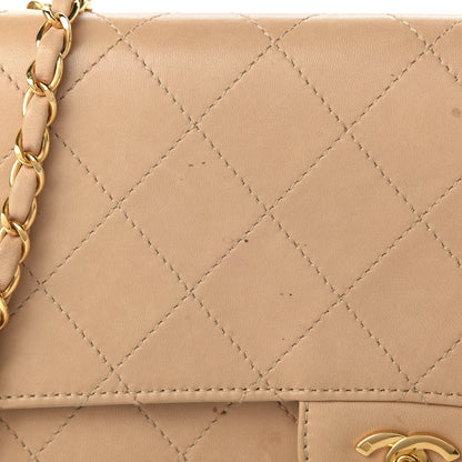 Chanel Lambskin Quilted Maxi Single Flap Beige 13 of 15
