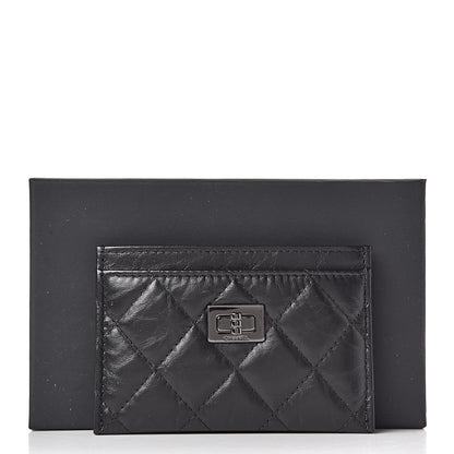 Chanel Aged Calfskin Quilted Reissue Card Holder So Black 9 of 9
