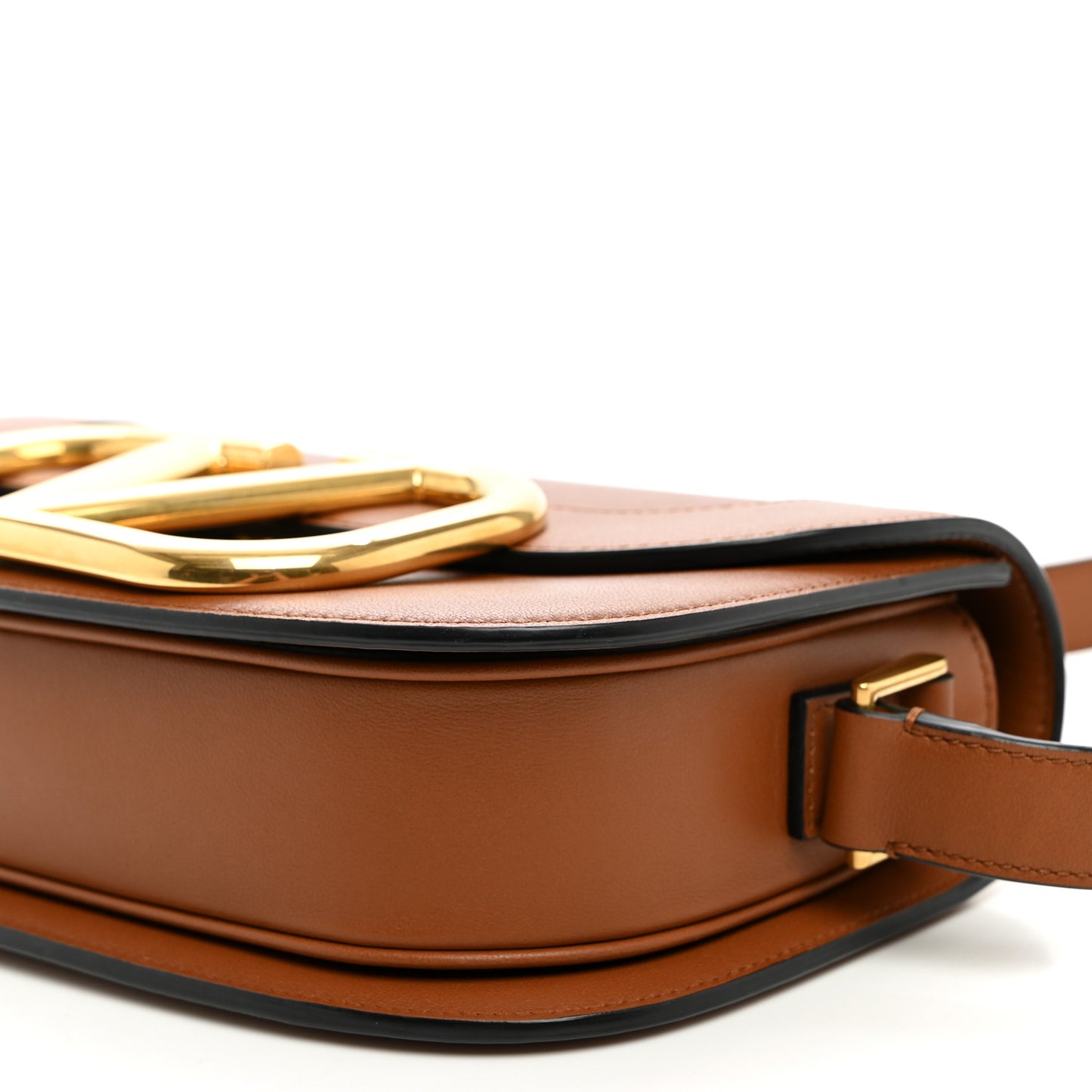Smooth Calfskin Supervee Shoulder Bag Saddle Brown