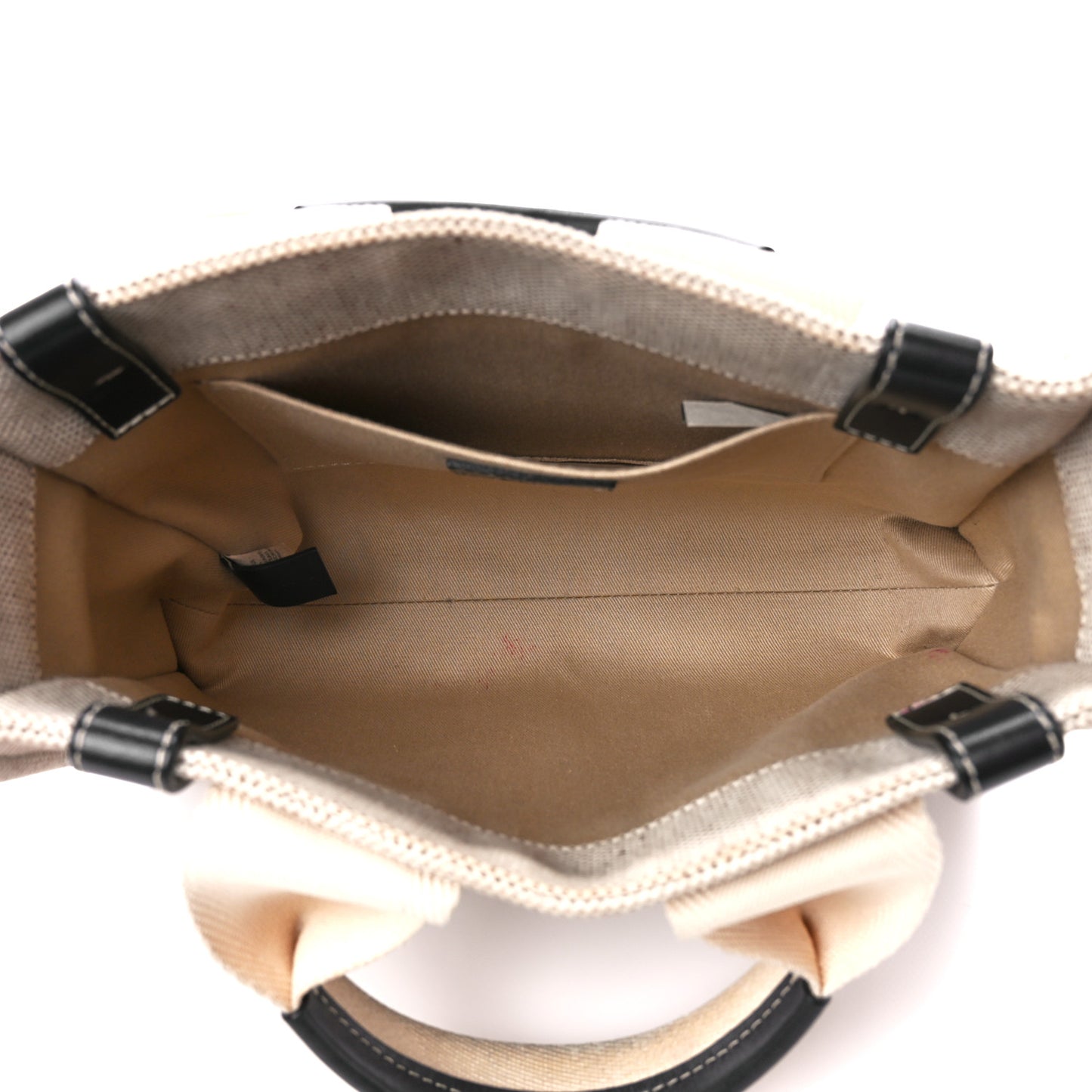 Cotton Calfskin Small Woody Ribbon Tote With Strap White Navy