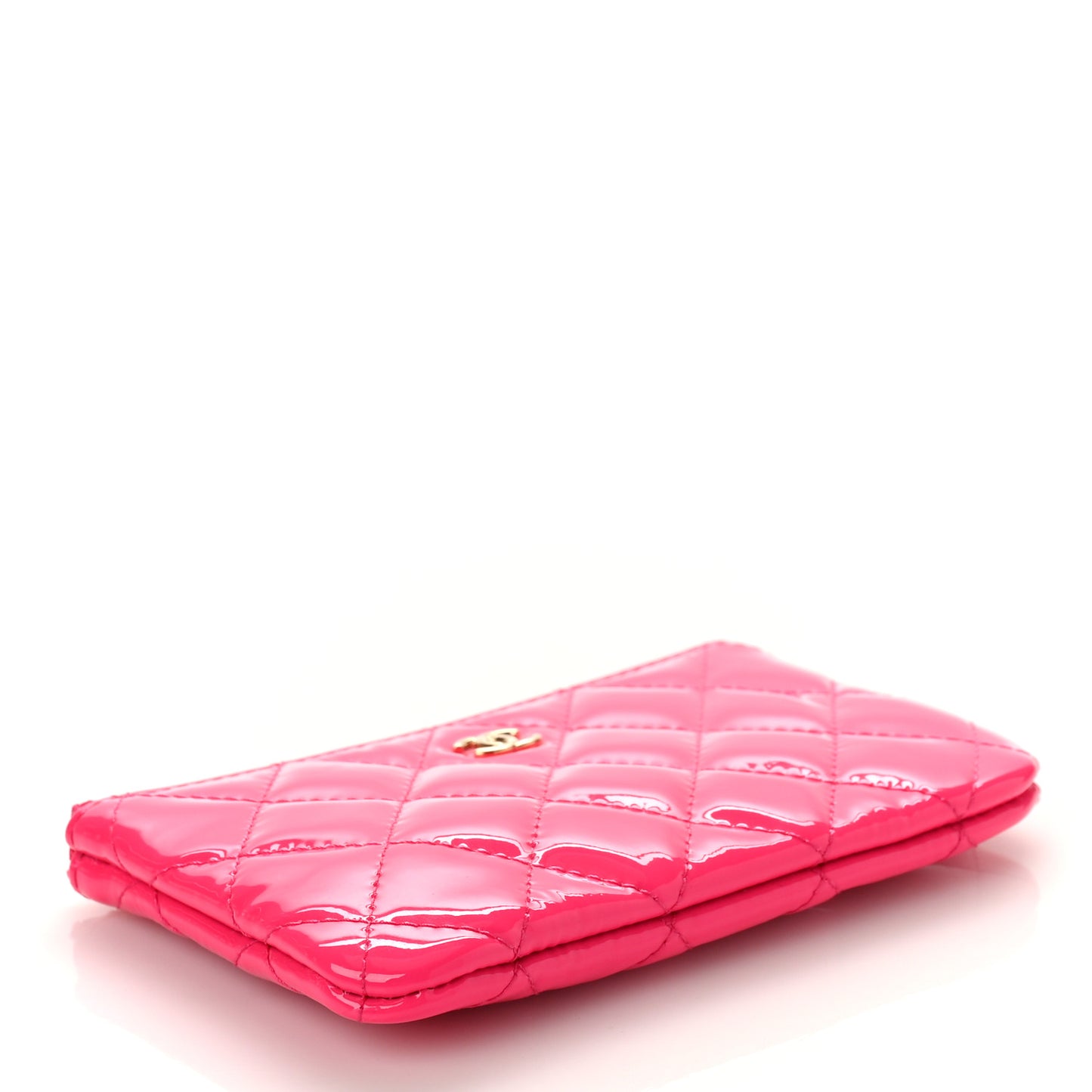 Patent Quilted Small Cosmetic Case Pink