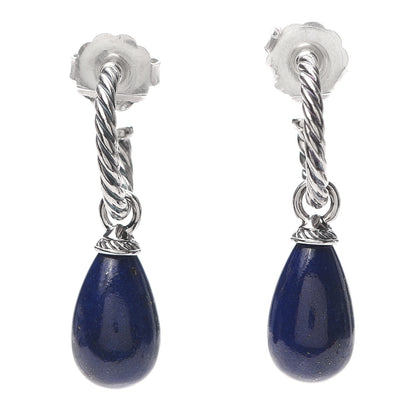 David Yurman Sterling Silver Lapis Lazuli Color Classics Bead Drop Earrings 1 of 4