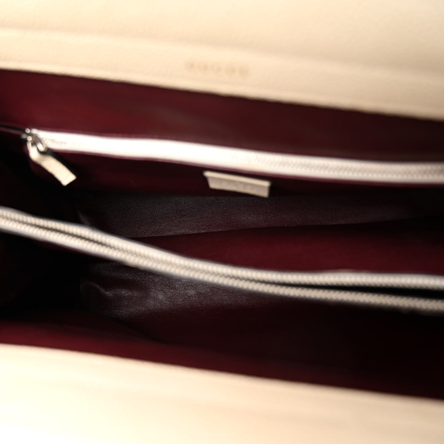 Grainy Calfskin Medium Zumi Top Handle Bag Mystic White