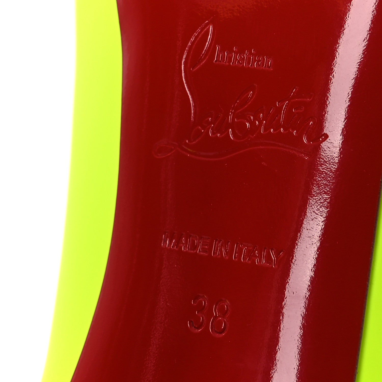 Christian Louboutin Matte Calfskin Jazz Calf Fluo So Kate 120 Pumps 38 Jaune White 8 of 13