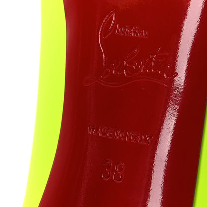 Christian Louboutin Matte Calfskin Jazz Calf Fluo So Kate 120 Pumps 38 Jaune White 8 of 13