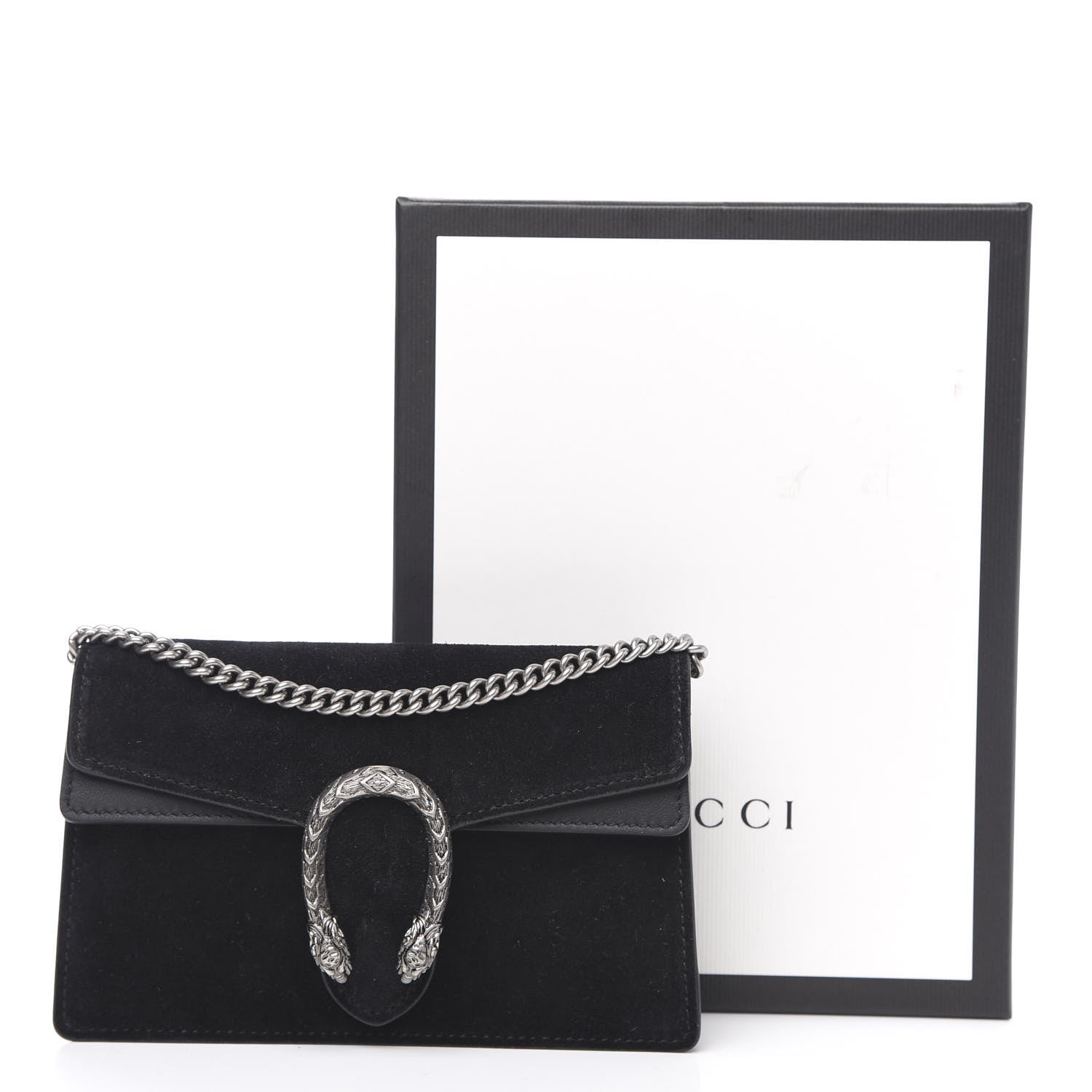Gucci Suede Super Mini Dionysus Shoulder Bag Black 10 of 10