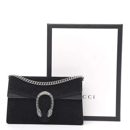 Gucci Suede Super Mini Dionysus Shoulder Bag Black 10 of 10