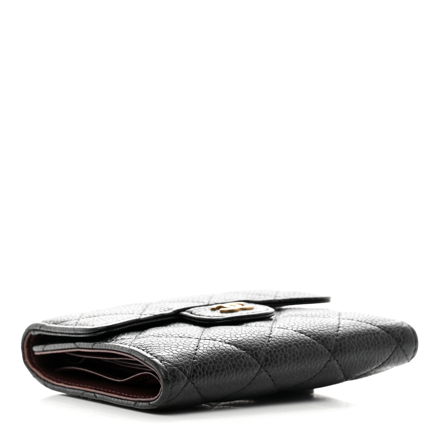 Chanel Caviar Quilted Compact Flap Wallet Black 4 of 10