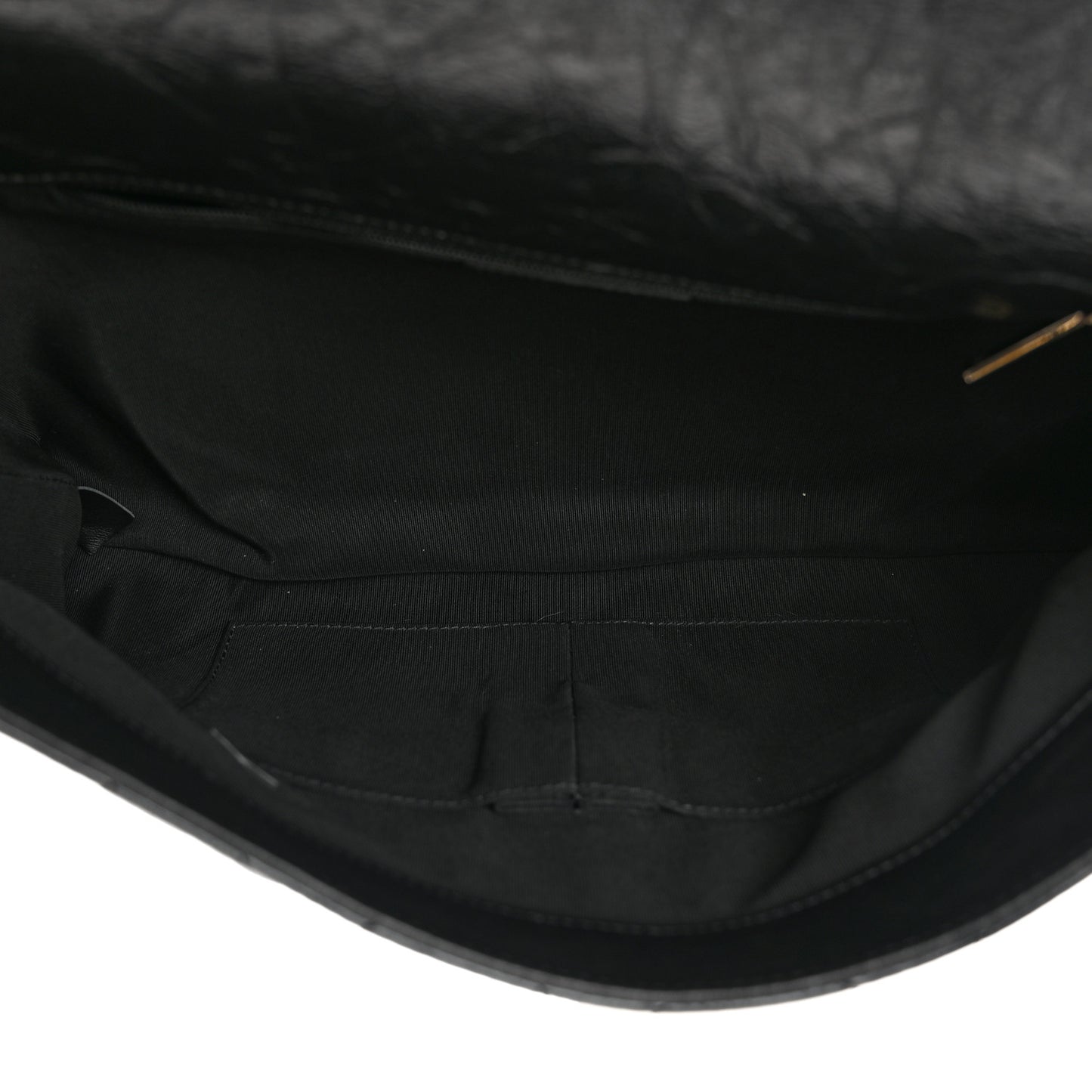 Metallic Crumpled Calfskin Big Bang Large Flap Bag Black