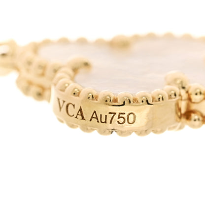 Van Cleef & Arpels 18K Yellow Gold Mother of Pearl 5 Motifs Vintage Alhambra Bracelet 4 of 6