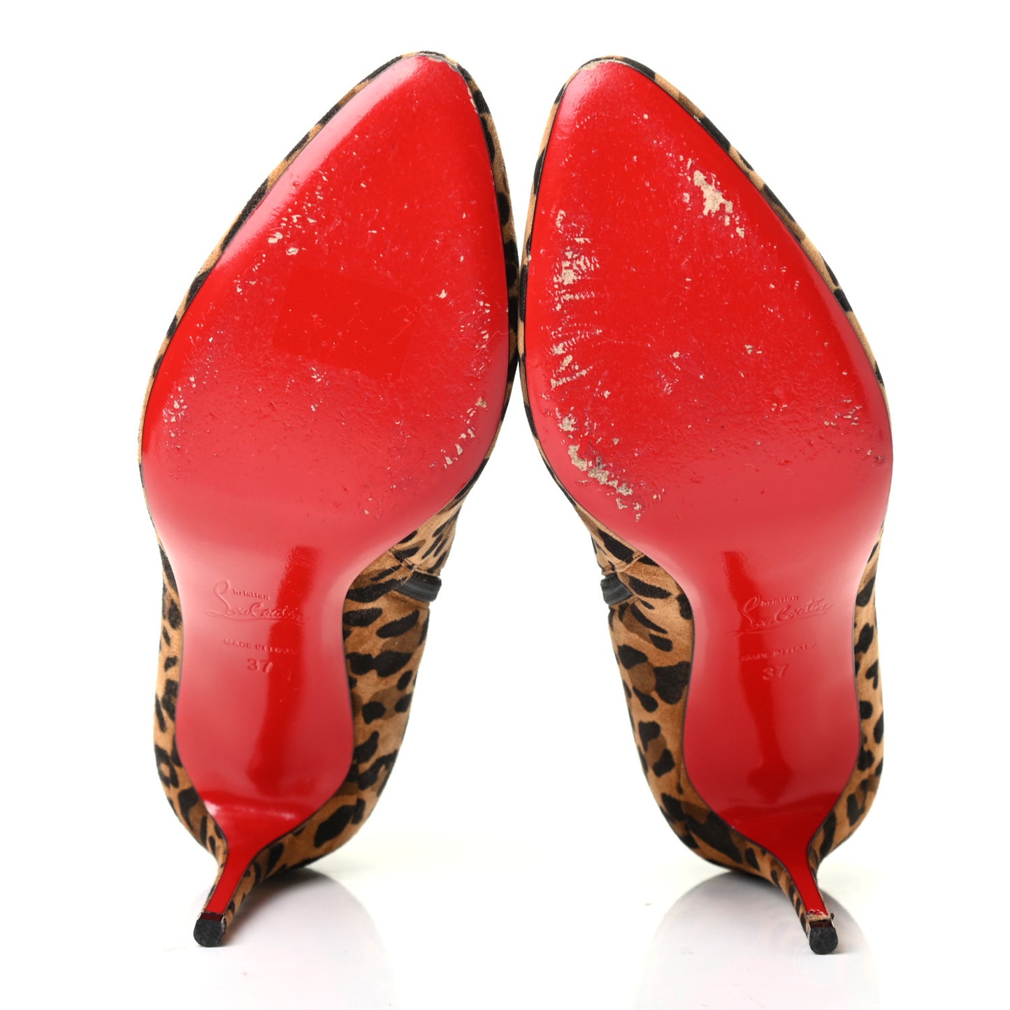 Veau Velours Leopard Print Eloise Booty 85 Ankle Boots 37 Caramel