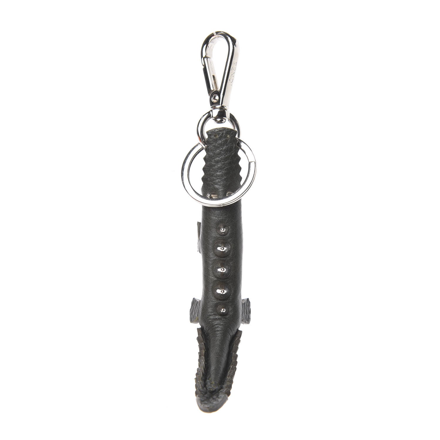 Fendi Calfskin Gator Charm Key Fob Dark Green 1 of 2