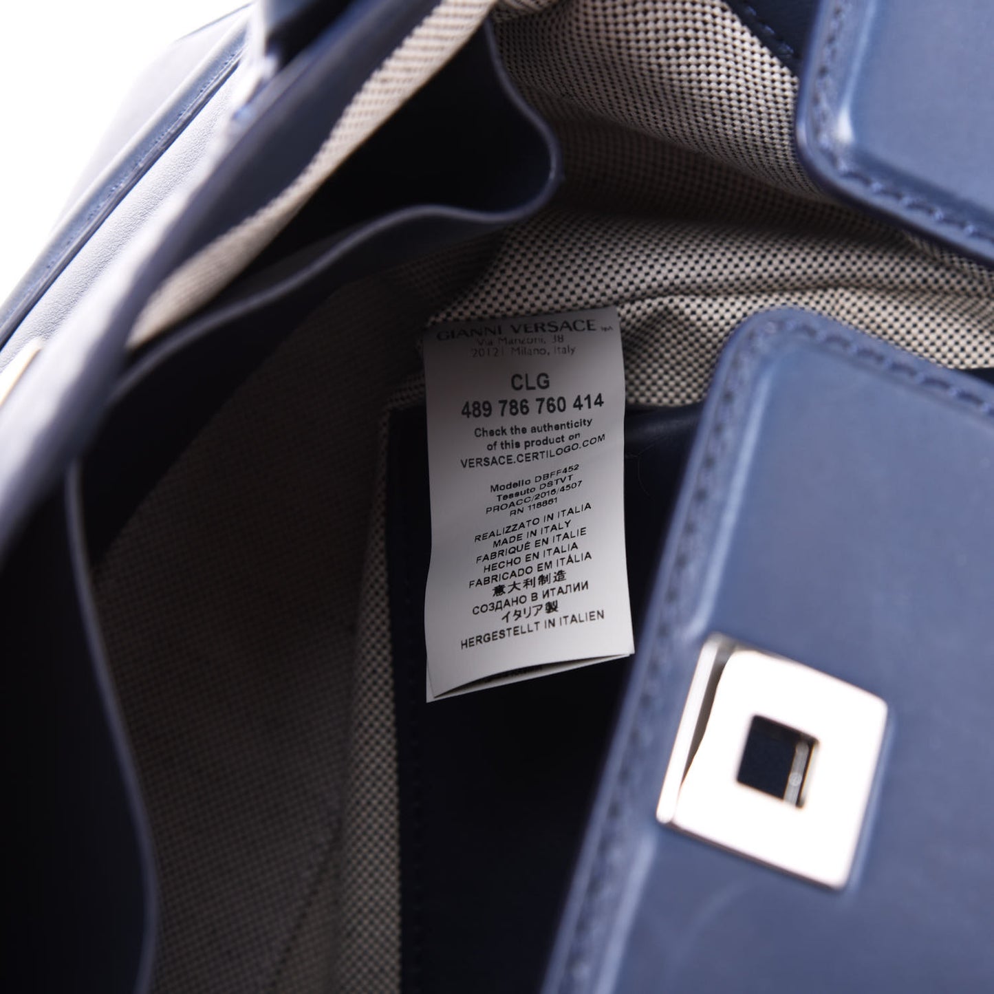 Vitello Medium Palazzo Empire Bag Deep Blue
