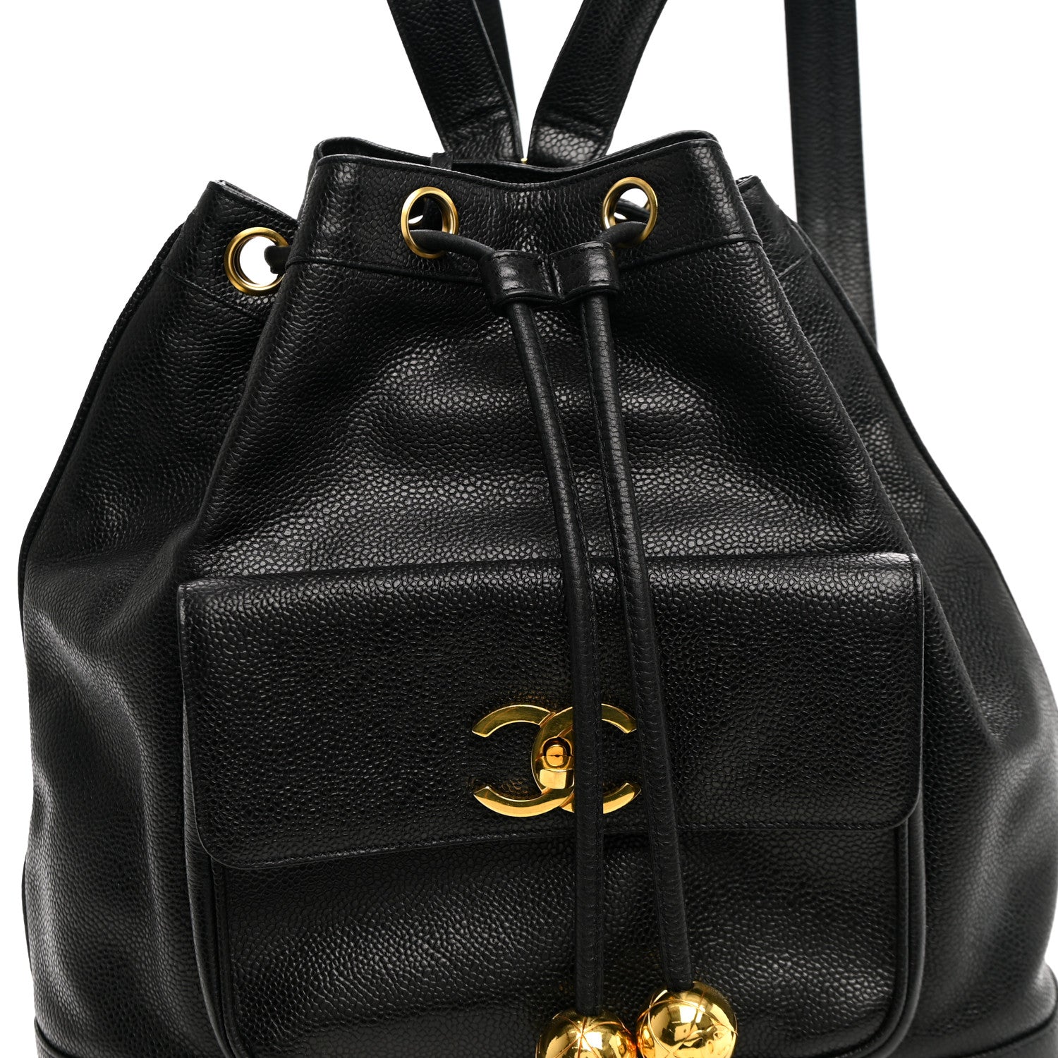 Chanel Caviar Drawstring Backpack Bag Black 8 of 10