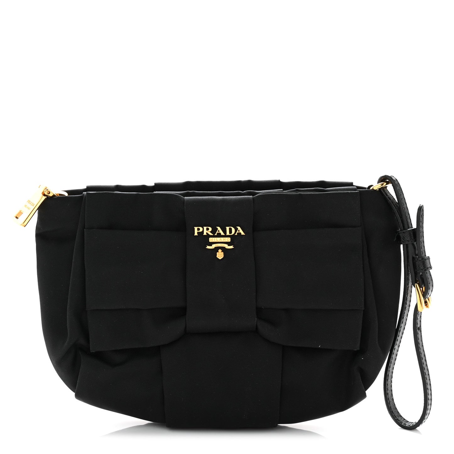 Tessuto Nylon Bow Wristlet Black