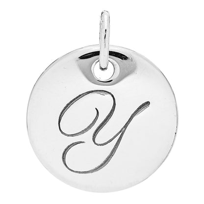 Tiffany Sterling Silver Letter Y Disc Charm 1 of 3