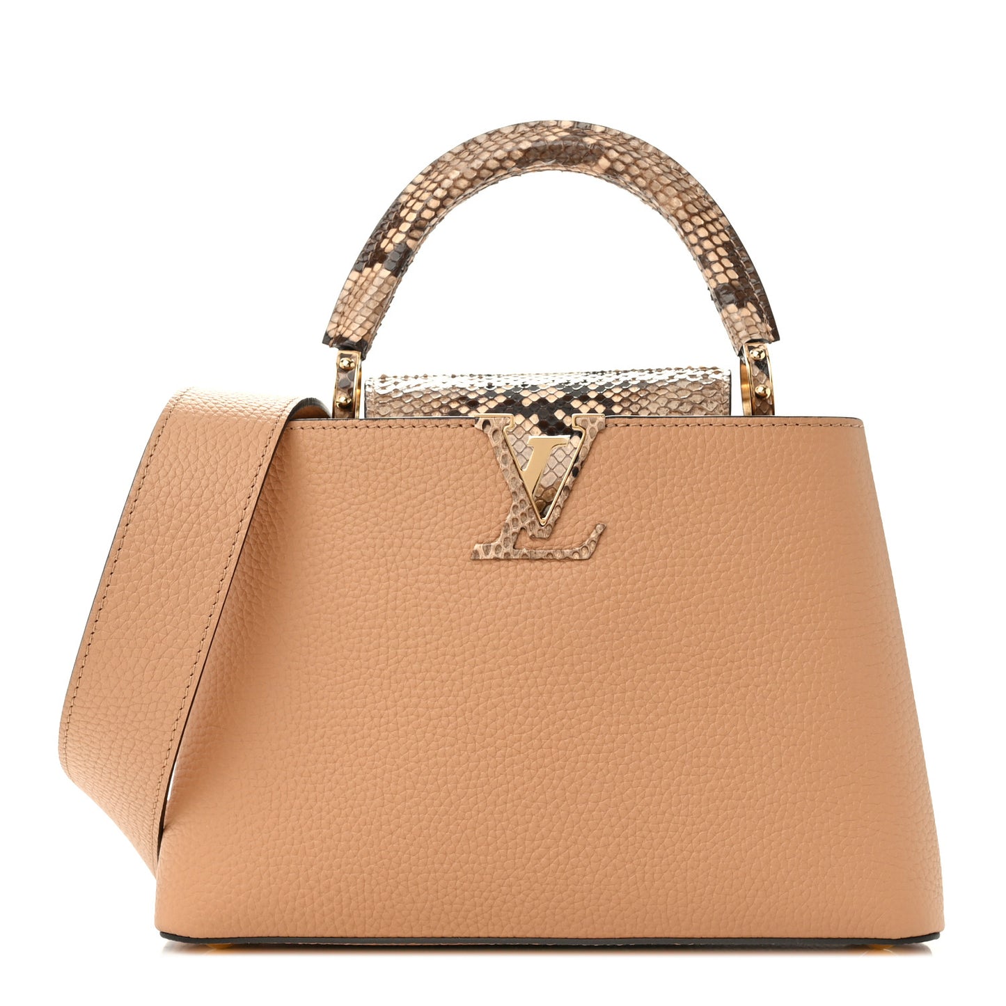 Taurillon Snakeskin Capucines BB Arizona Brown