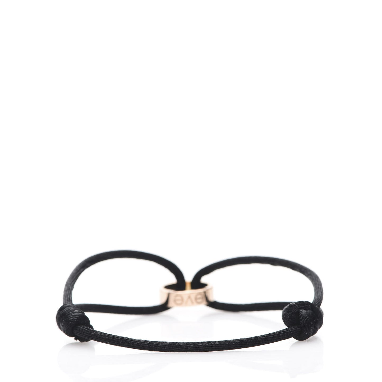 18K Pink Gold Charity LOVE Adjustable Cord Bracelet Black