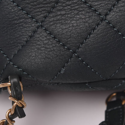 Chanel Lambskin Shearling Quilted CC Backpack Dark Green 12 of 12