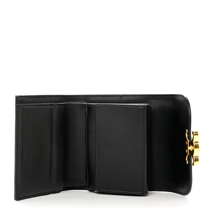 Celine Shiny Smooth Lambskin Small Triomphe Wallet Black 5 of 8