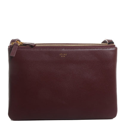 Celine Lambskin Small Trio Crossbody Bag Burgundy 1 of 7