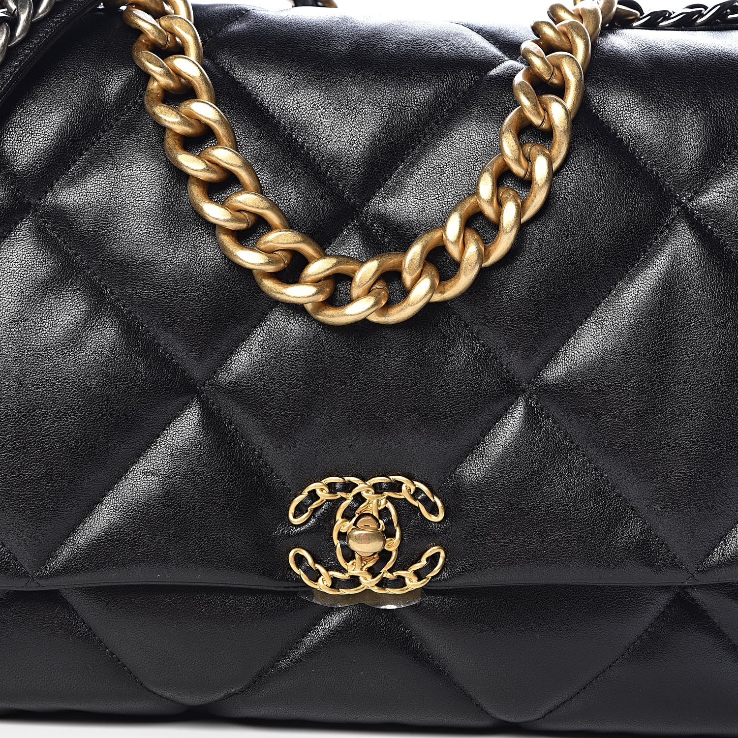 Chanel Goatskin Quilted Maxi 19 Flap Black 10 of 11