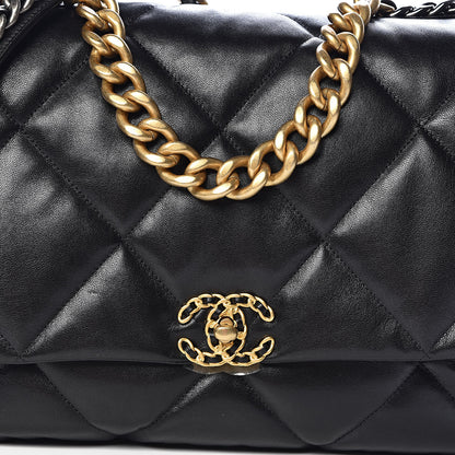 Chanel Goatskin Quilted Maxi 19 Flap Black 10 of 11