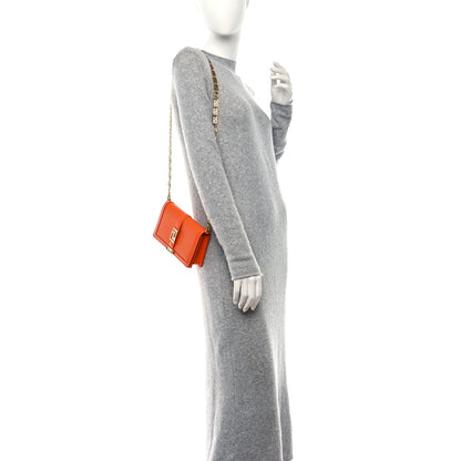 Versace Calfskin Greca Goddess Wallet On Chain Orange 2 of 8