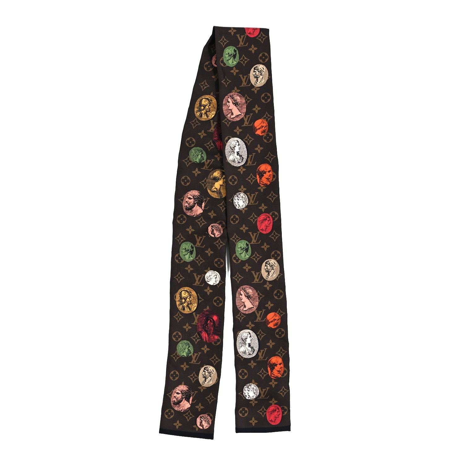 Louis Vuitton X FORNASETTI Silk Monogram Cameo Bandeau Brown 2 of 4