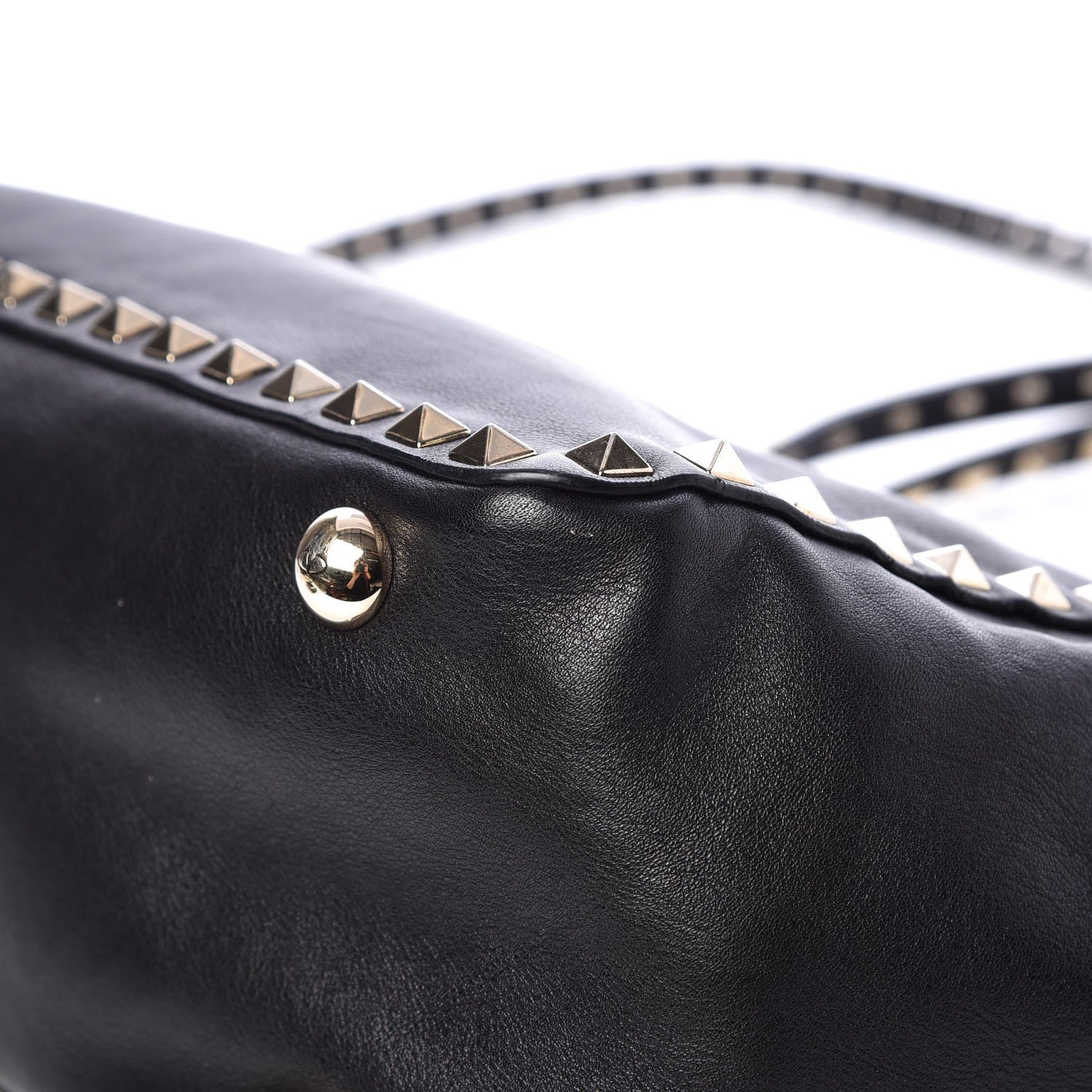 Valentino Garavani Vitello Small Rockstud Tote Black 9 of 9