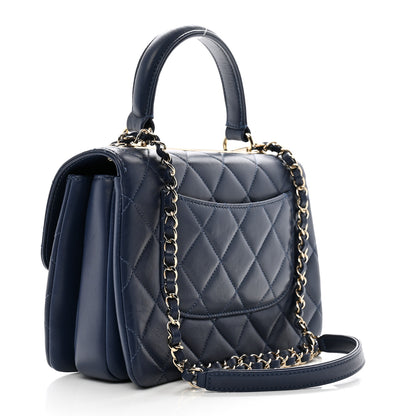 Chanel Lambskin Quilted Small Trendy CC Flap Dual Handle Bag Blue 3 of 10