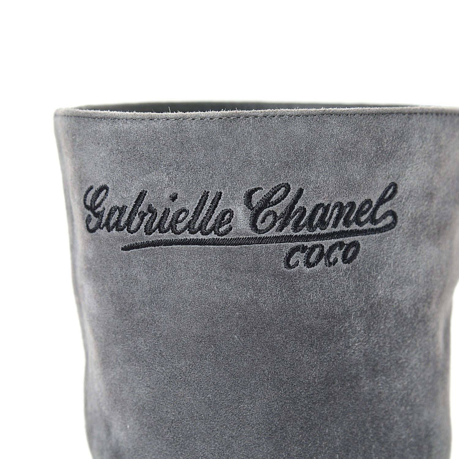 Chanel Suede Calfskin Satin Gabrielle Cap Toe Short Boots 39.5 Grey Black 8 of 10