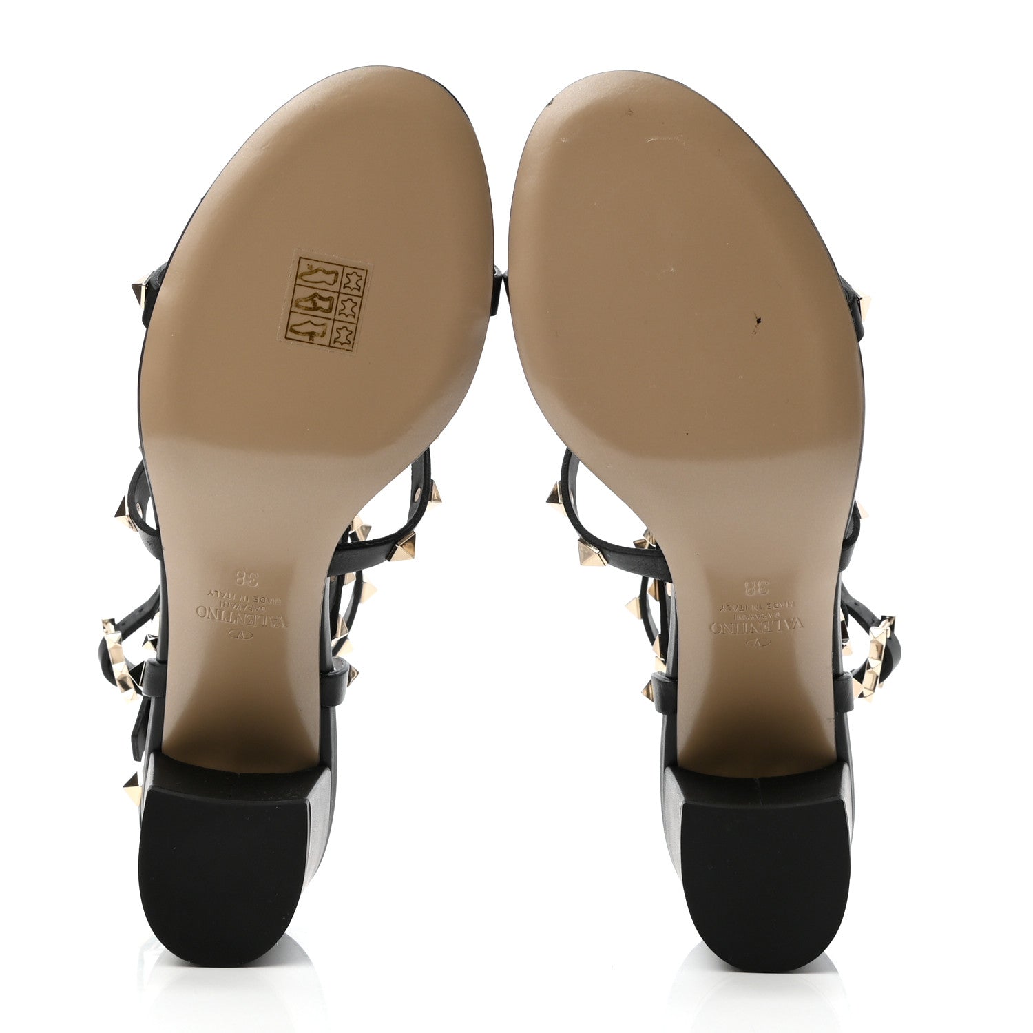 Valentino Garavani Calfskin Rockstud 60mm City Sandals 38 Black 5 of 7