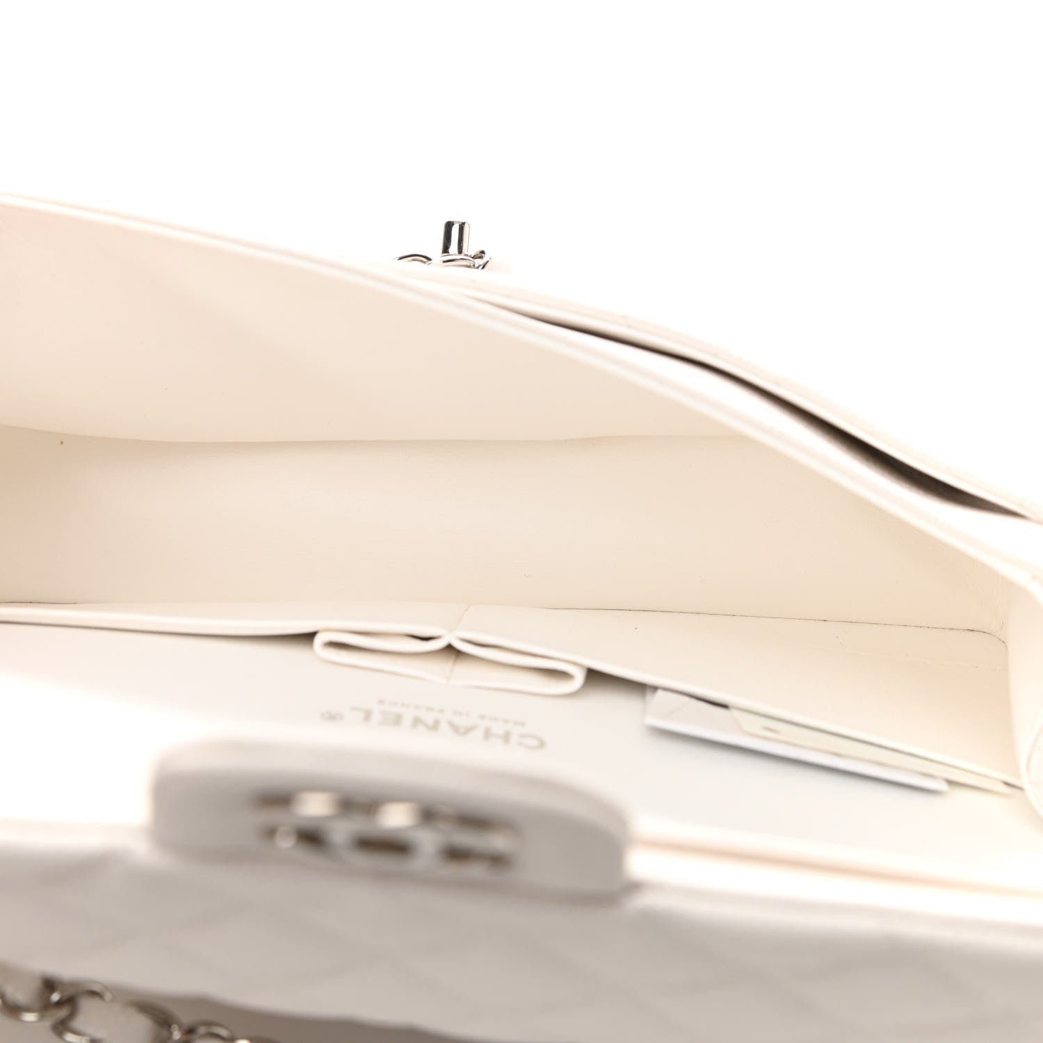 Chanel Caviar Quilted Medium Double Flap White 5 of 9
