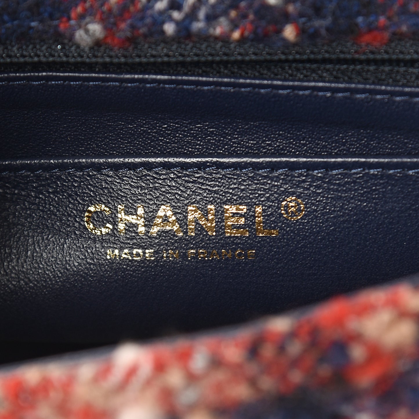 Tweed Quilted Charms Mini Rectangular Flap Red Multicolor
