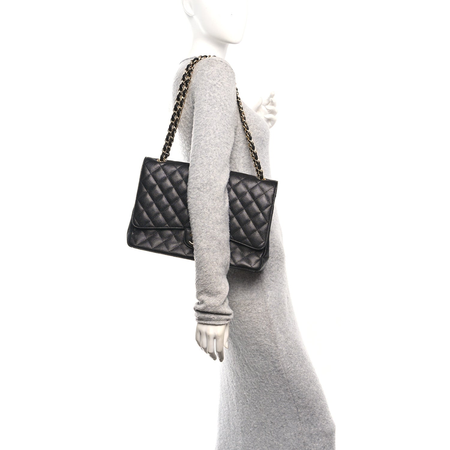 Chanel Caviar Quilted Maxi Double Flap Black 2 of 10