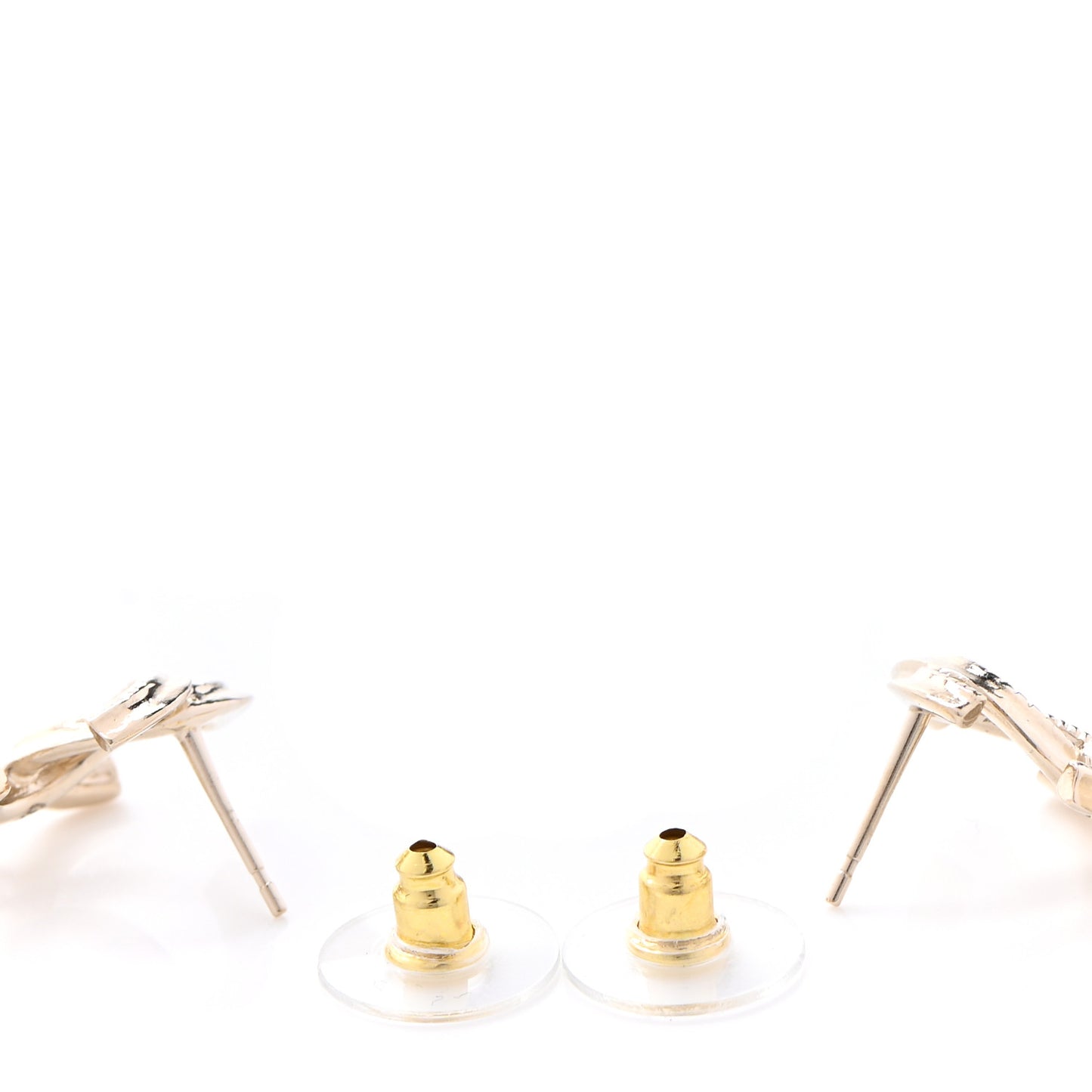 Pearl CC Heart Drop Earrings Gold