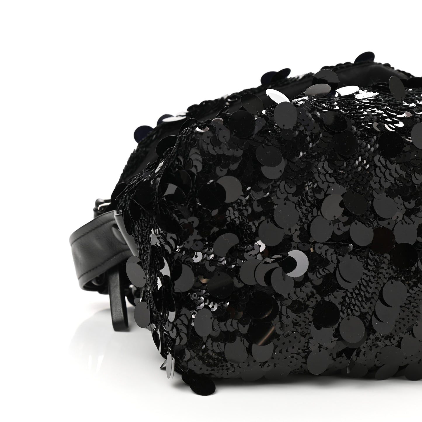 Paillettes Vitello Signaux Bag Black