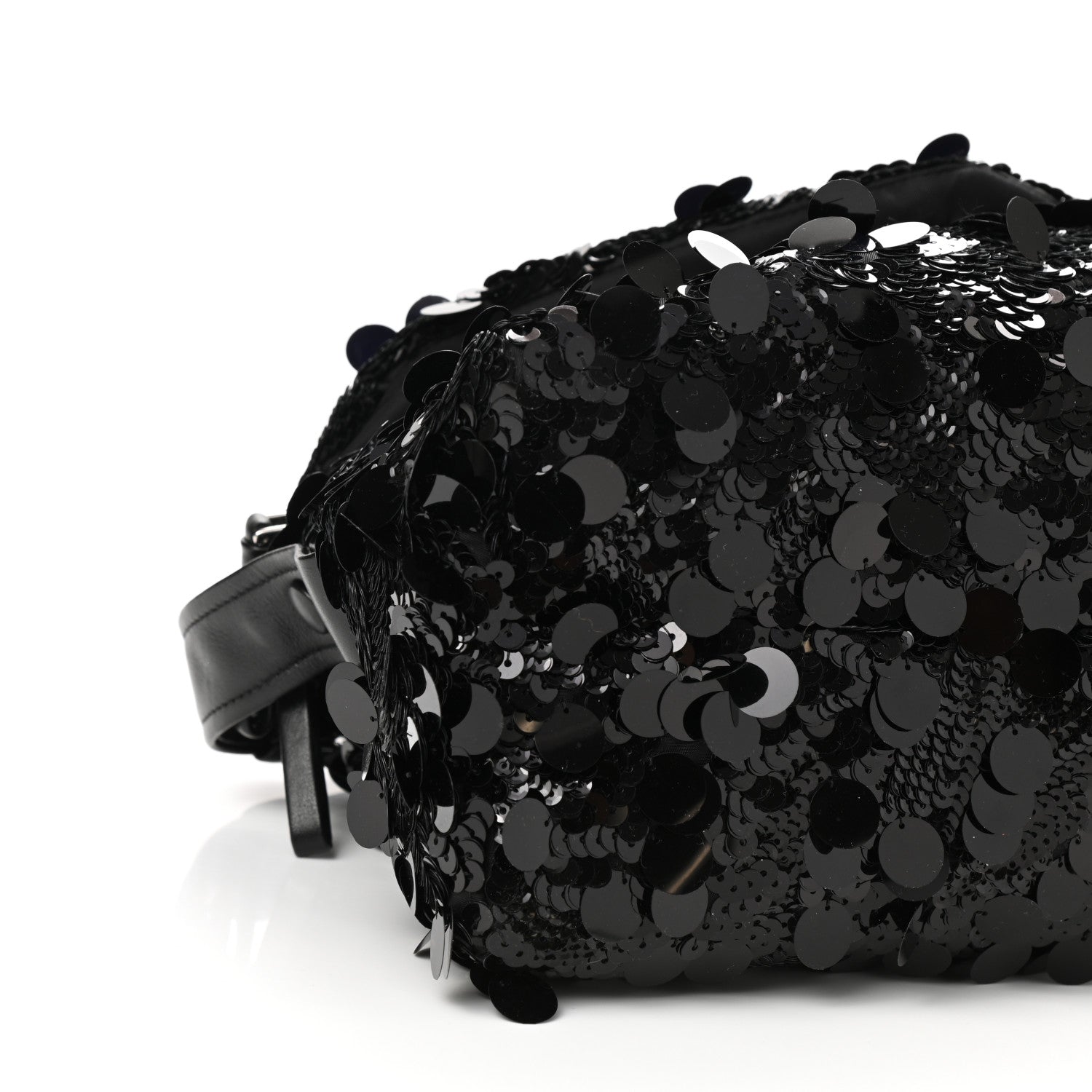 Prada Paillettes Vitello Signaux Bag Black 9 of 10