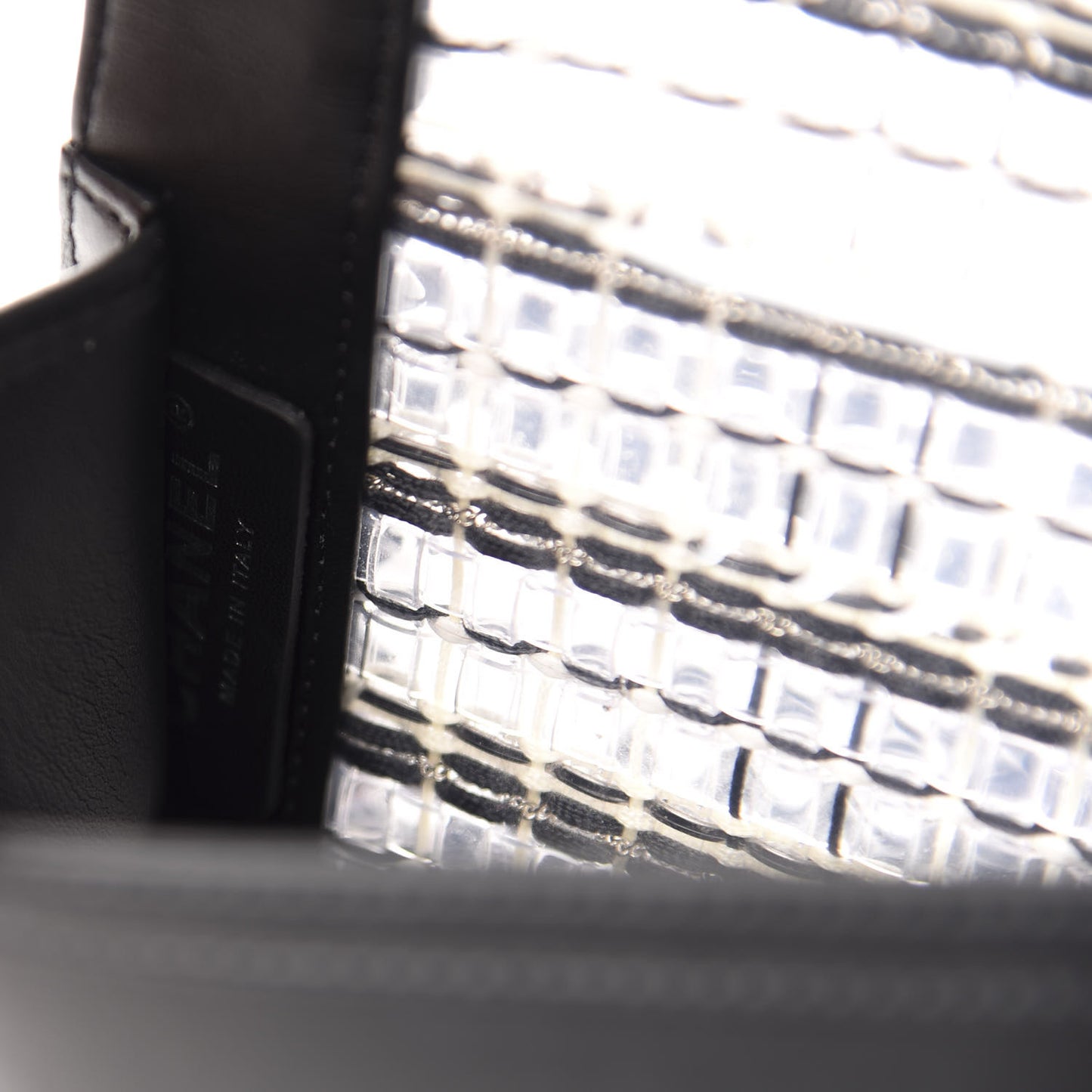 Lambskin PVC Thread Woven Small Boy Flap Black