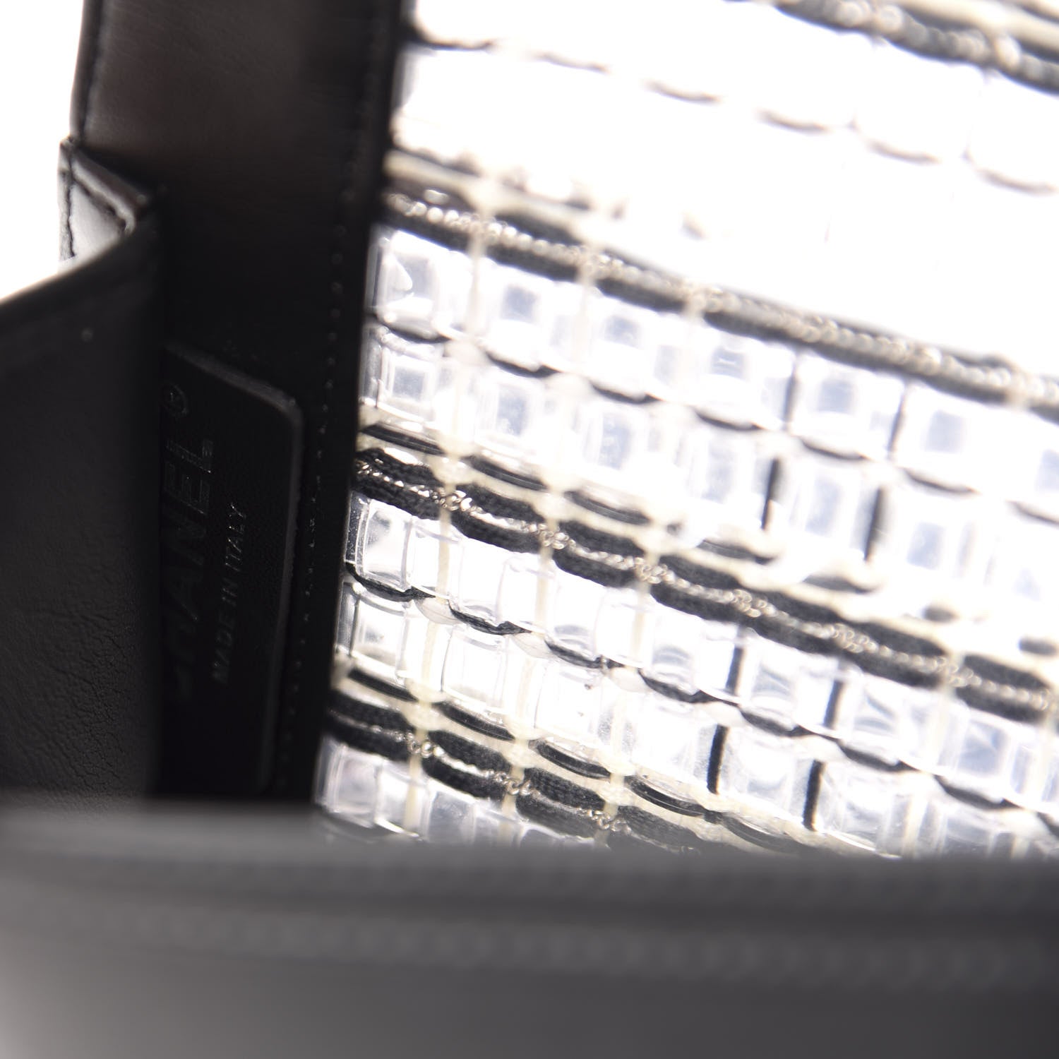 Chanel Lambskin PVC Thread Woven Small Boy Flap Black 6 of 14