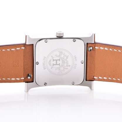 Hermes Stainless Steel Barenia 26mm Heure H Hour Quartz Watch Fauve 8 of 11