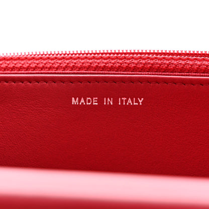 Chanel Caviar Quilted Diamond CC Wallet On Chain WOC Red 7 of 13