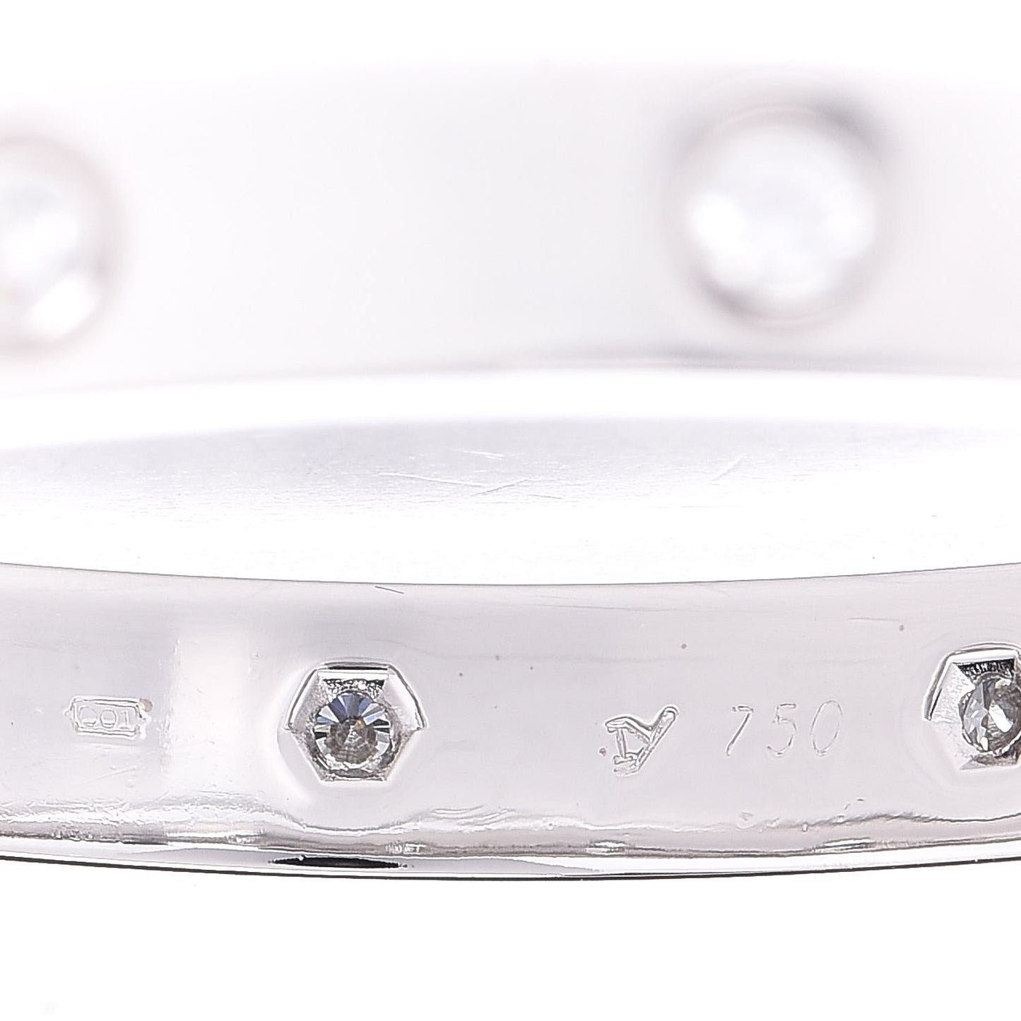 18K White Gold 10 Diamond LOVE Bracelet 17