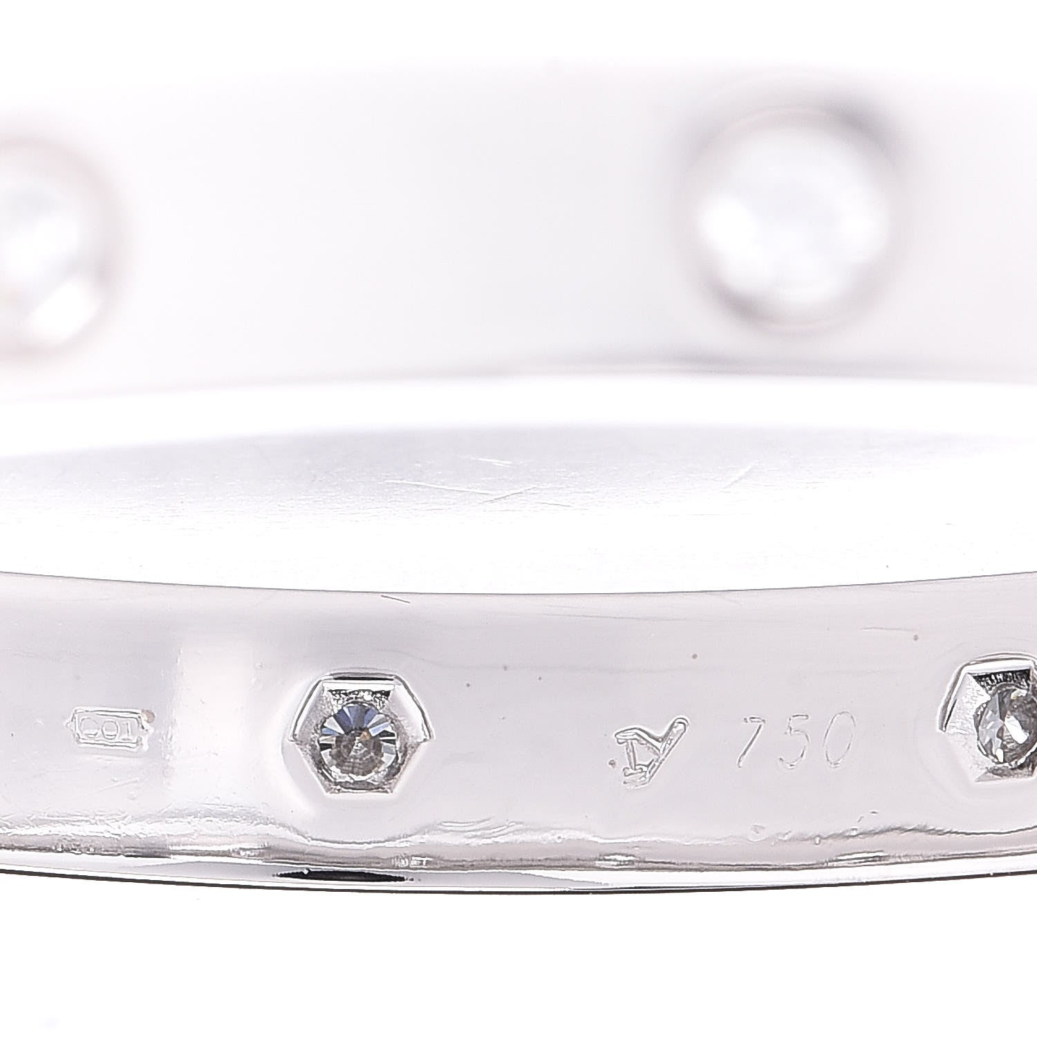 Cartier 18K White Gold 10 Diamond LOVE Bracelet 17 4 of 6