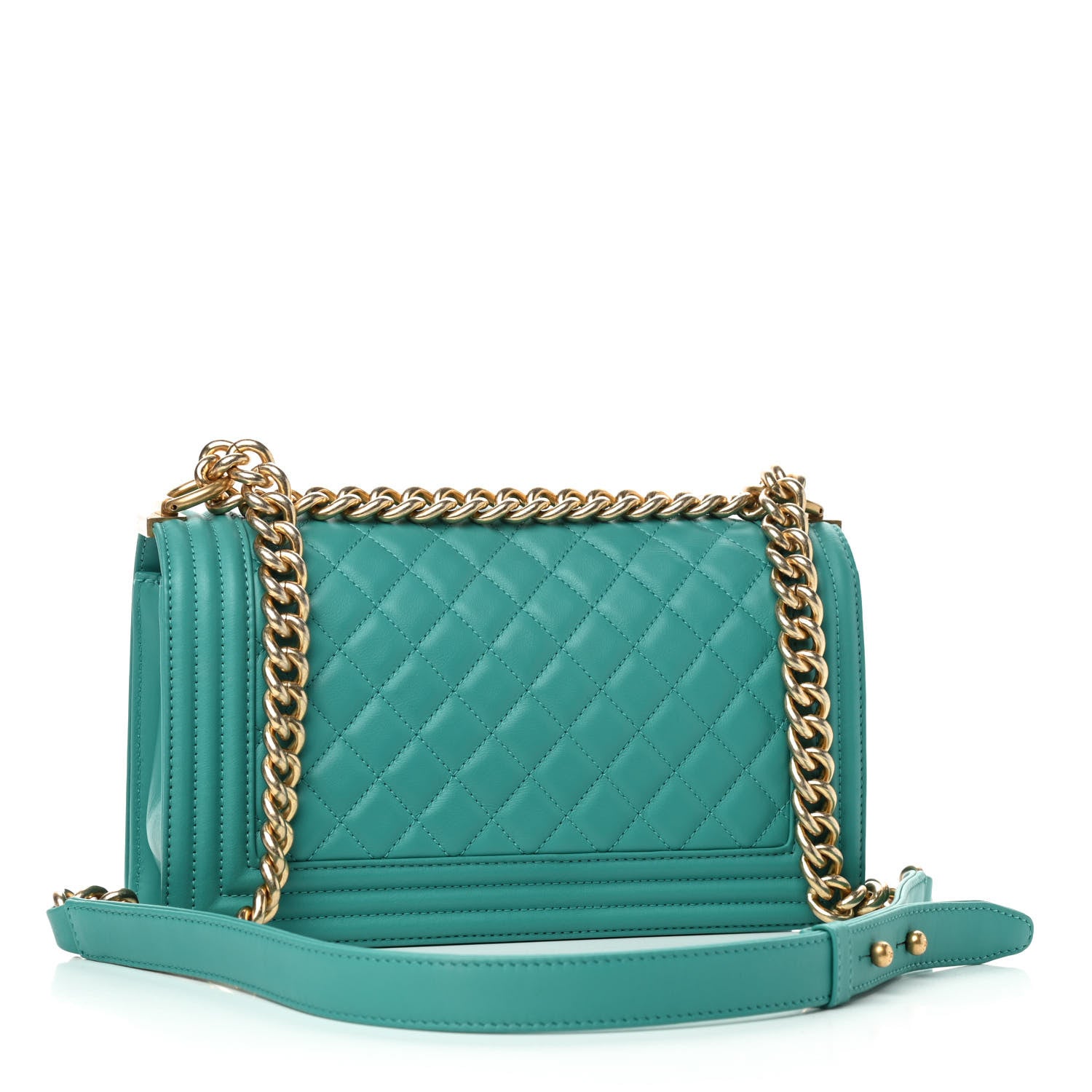 Chanel Calfskin Quilted Medium Boy Flap Turquoise 3 of 9