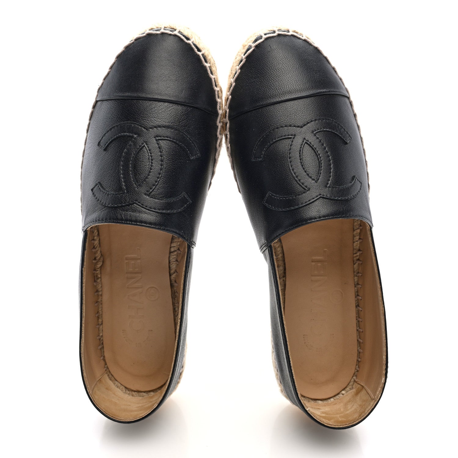 Chanel Lambskin CC Espadrilles 36 Black 2 of 9