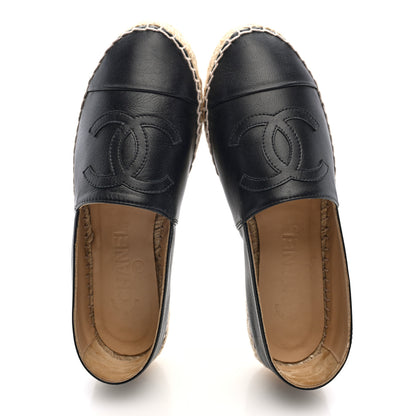 Chanel Lambskin CC Espadrilles 36 Black 2 of 9