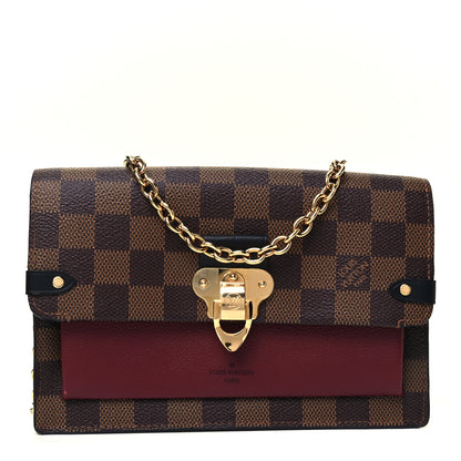 Louis Vuitton Damier Ebene Vavin Chain Wallet Red 1 of 9