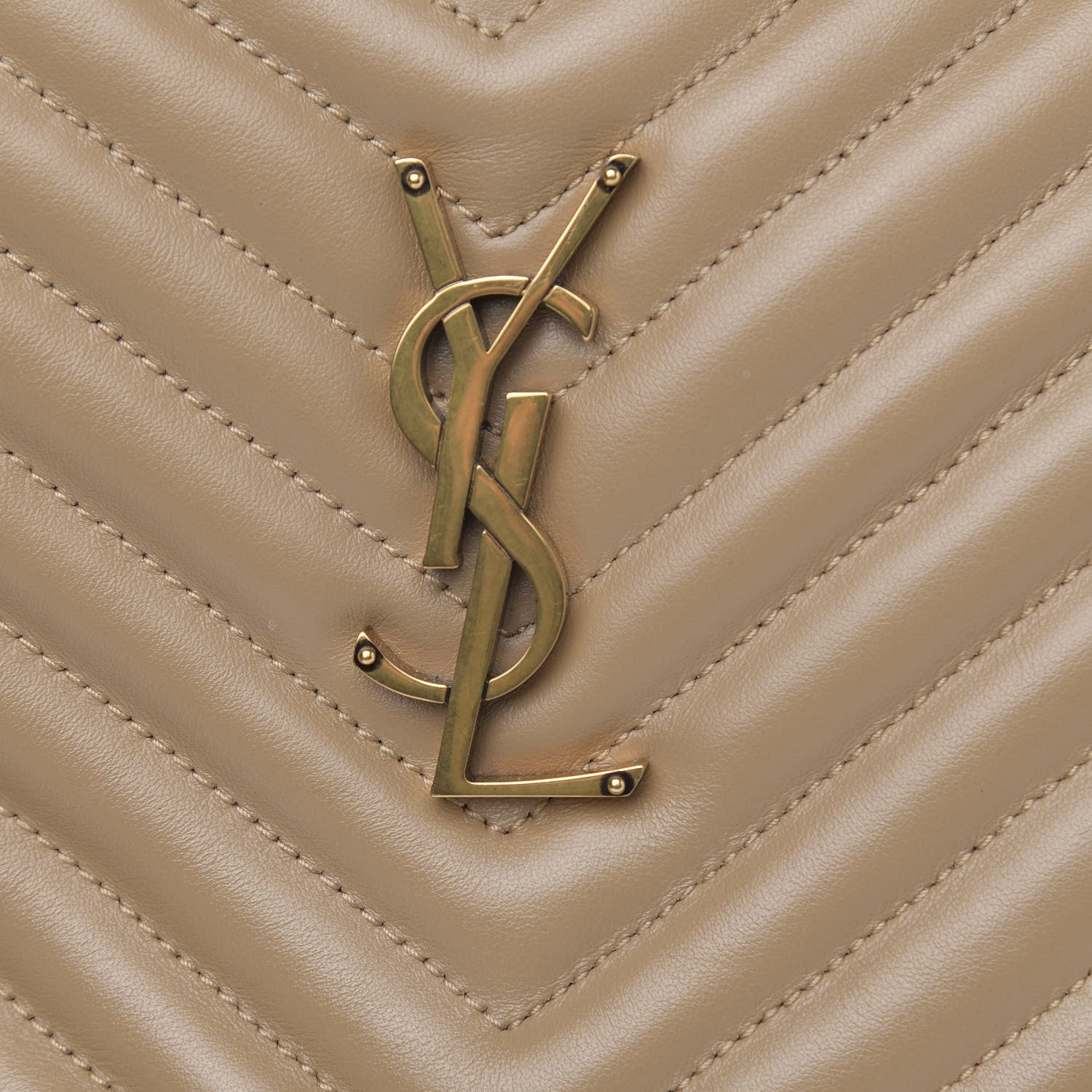 Saint Laurent Calfskin Matelasse Monogram Lou Camera Bag Dark Latte 10 of 11